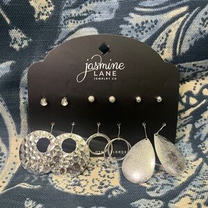 Jasmine Lane Silver Earring Set of 6 Pairs